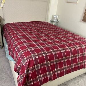 Canon Flannel Burgundy Plaid flat sheet